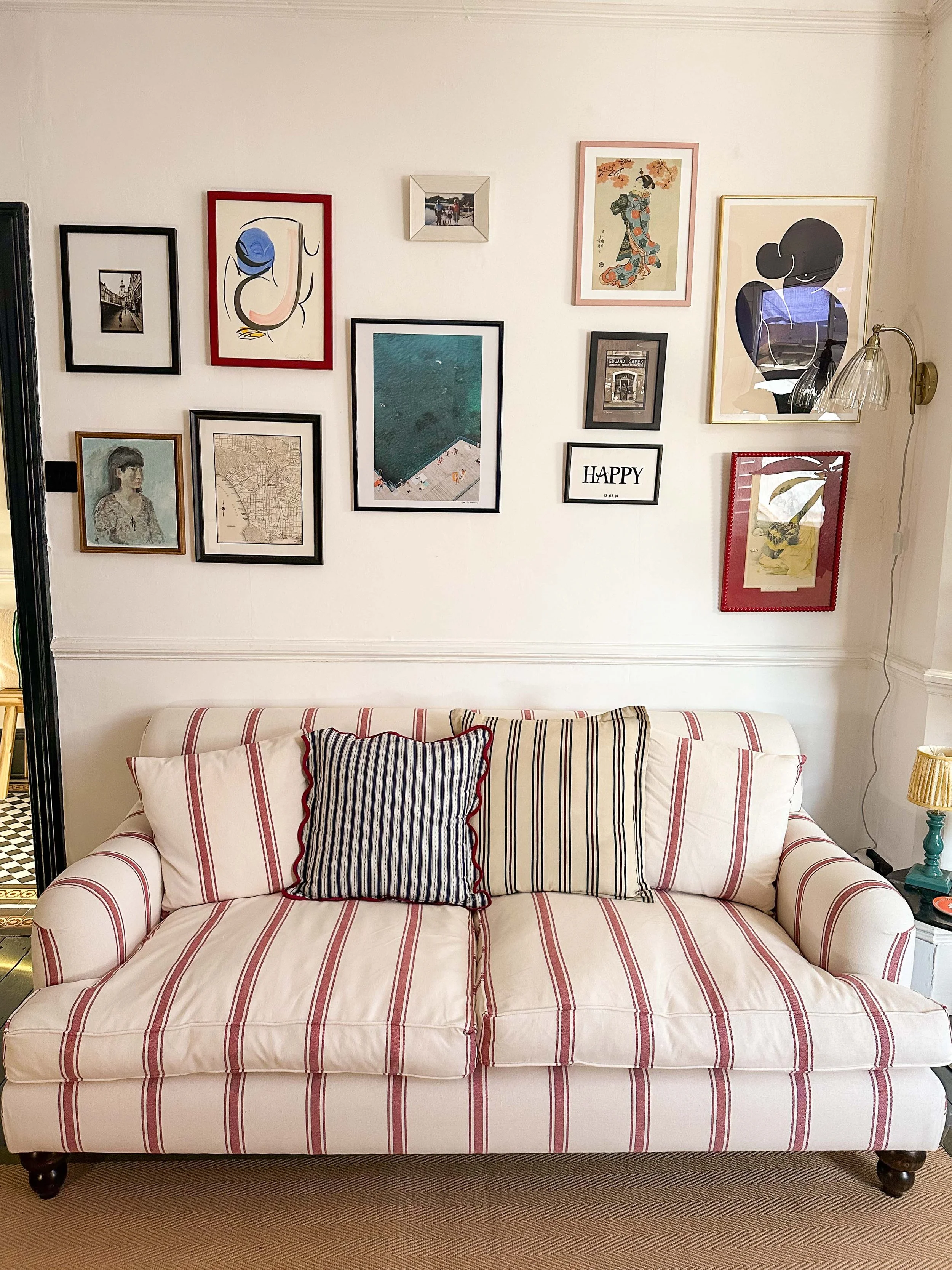 How we upholstered our secondhand sofa in stripes — Alexandra Stedman